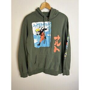 Vintage 2000s Naruto Shippuden Anime  Promo Hoodie Size L Green Printed